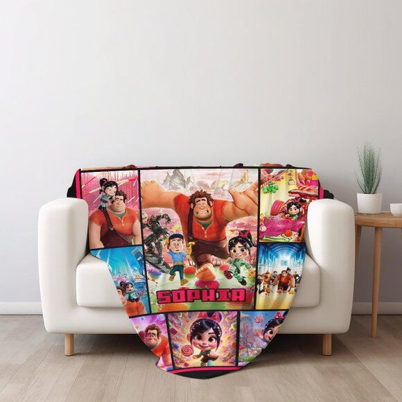 Personalized Name Wreck It Ralph Fleece Blanket - Picture 5 of 6